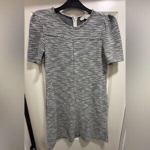 LOFT Black/white Dress with Pockets